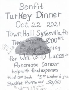 Benefit Dinner For William "Bill" Lucas Jr. @ Town Hall | Sykesville | Pennsylvania | United States