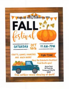 Fall Festival Hosted By the R.V. Elementary PTO @ Redbank Valley Municipal Park | Fairmount City | Pennsylvania | United States
