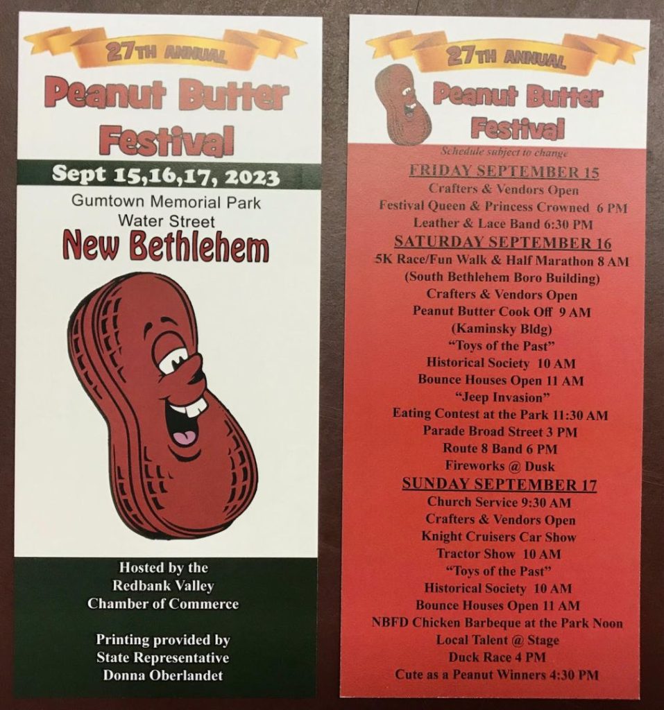Peanut Butter Festival Schedule 2023