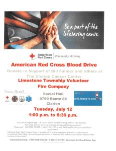 American Red Cross Blood Drive @ Limestone Volunteer Fire Company | Clarion | Pennsylvania | United States