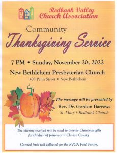 Community Thanksgiving Service @ New Bethlehem Presbyterian Church