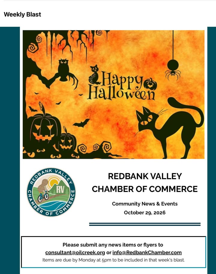 📌 UPCOMING EVENTS: NEW BETHLEHEM & REDBANK VALLEY 📅 OCTOBER 2026 • Oct 29 |…